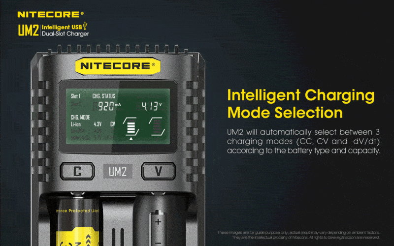 Nitecore UM2 intelligente oplaadmodus